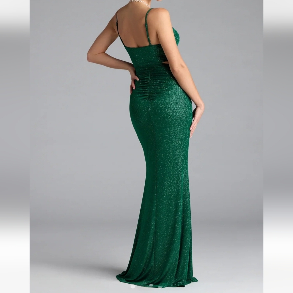 Elliana Cutout Slit Glitter Formal Dress - Picture 2 of 6